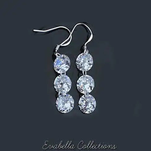 Triple Layer Crystal Diamond Earrings