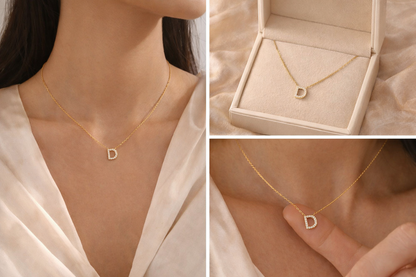 D Letter Gold Necklace for Women